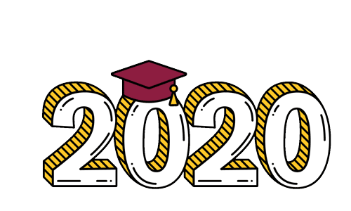 2020 with a grad cap